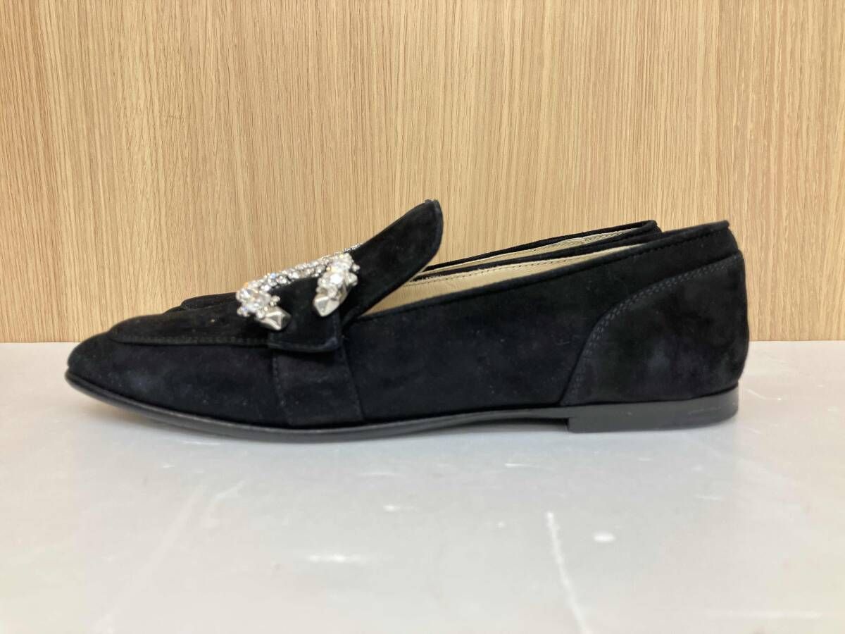 JIMMY CHOO ジミーチュウ スエード ビジューバックル イタリア製