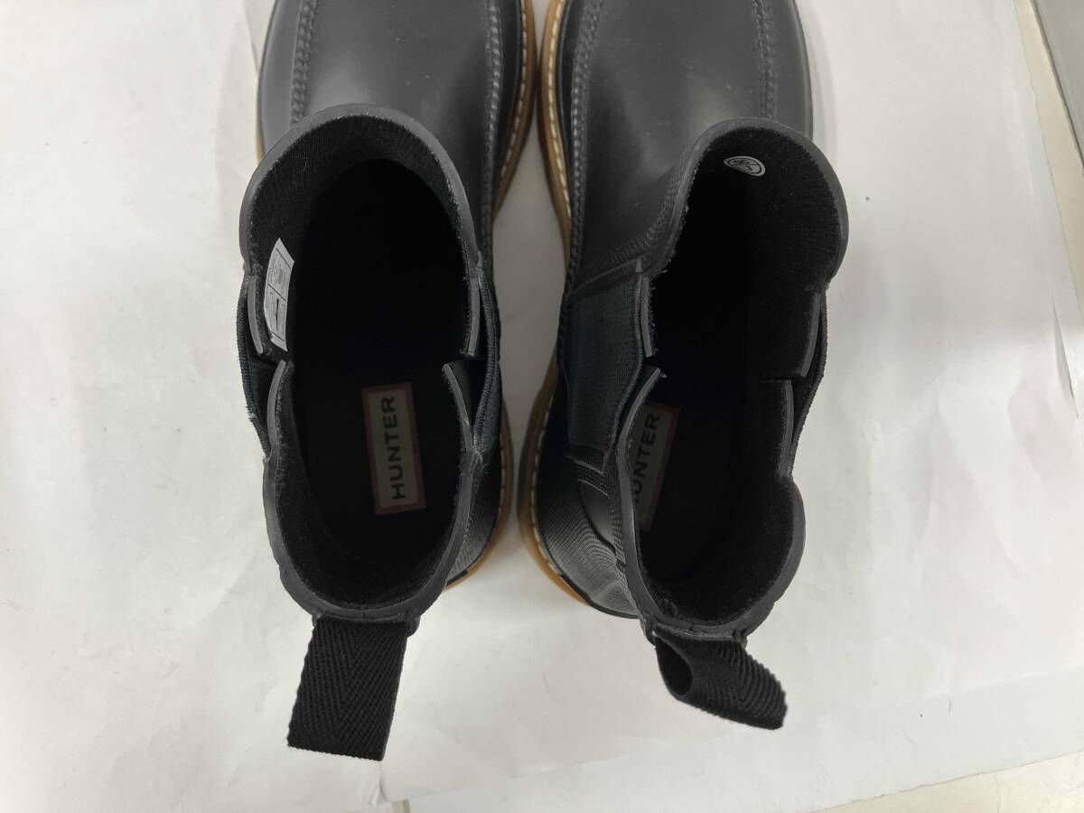 ショートブーツ ブラック HUNTER チェルシーブーツ モックトゥ