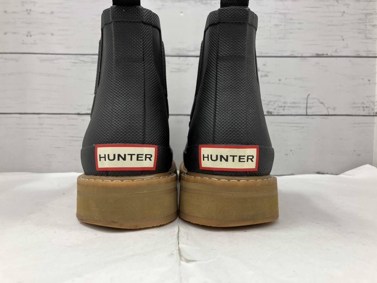 【美品】アディダス　レディースゴルフシューズ　23.5cm ★ケース付き ショートブーツ ブラック HUNTER チェルシーブーツ モックトゥ