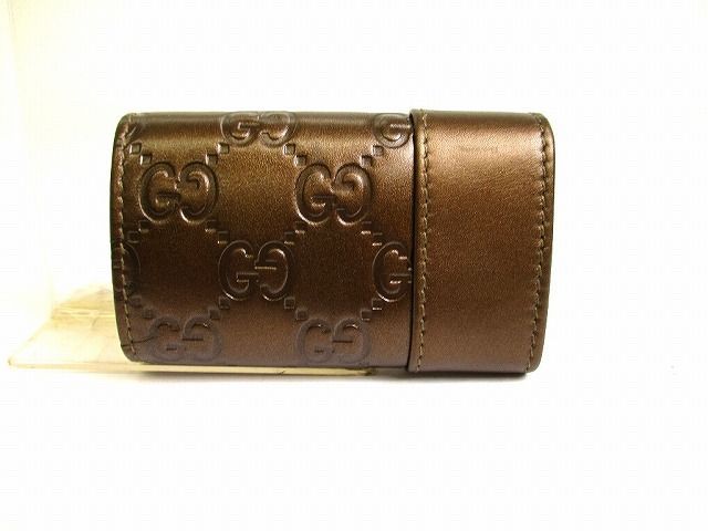 グッチ GUCCI GG シマ レザー ハートモチーフ 6連 キーケース キーリング メンズ レディース ♥保管品