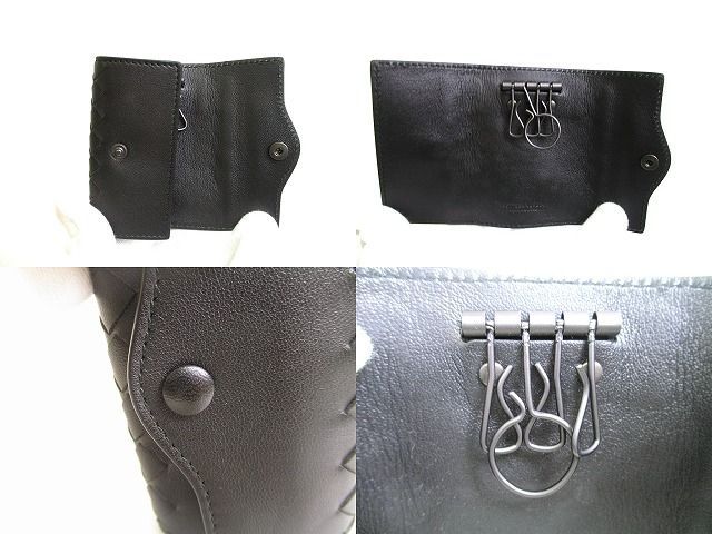 ボッテガヴェネタ BOTTEGA VENETA イントレチャート カーフスキン 4連