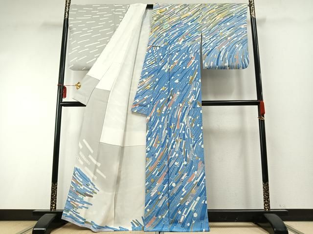 平和屋着物●訪問着　作家物　流水文　金銀彩　正絹　逸品　AABD0724fy 平和屋着物○訪問着 作家物 流水文 金銀彩 正絹 逸品 AABD0724fy