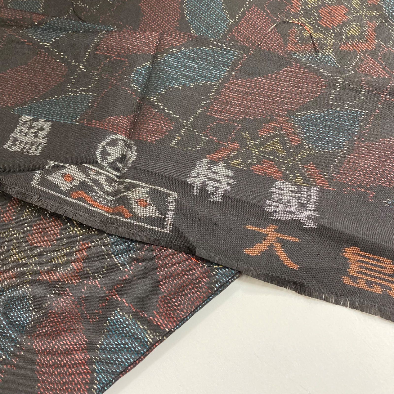 本場大島紬 宮脇特製 横双 扇子の絣柄 正絹 着物 MK-1560 - メルカリ