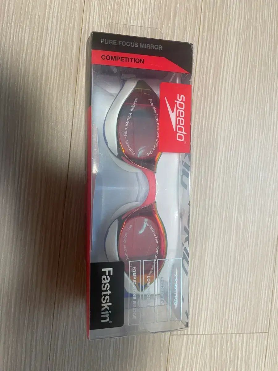 SPEEDO スピード ファストスキン ピュアフォーカス レッド ブルー スイムゴーグル