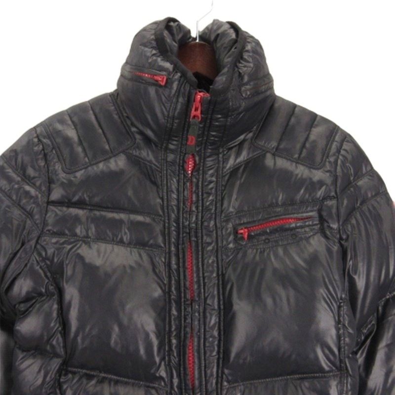 ディーゼル DIESEL ダウンジャケット ジップアップ ワッペン S