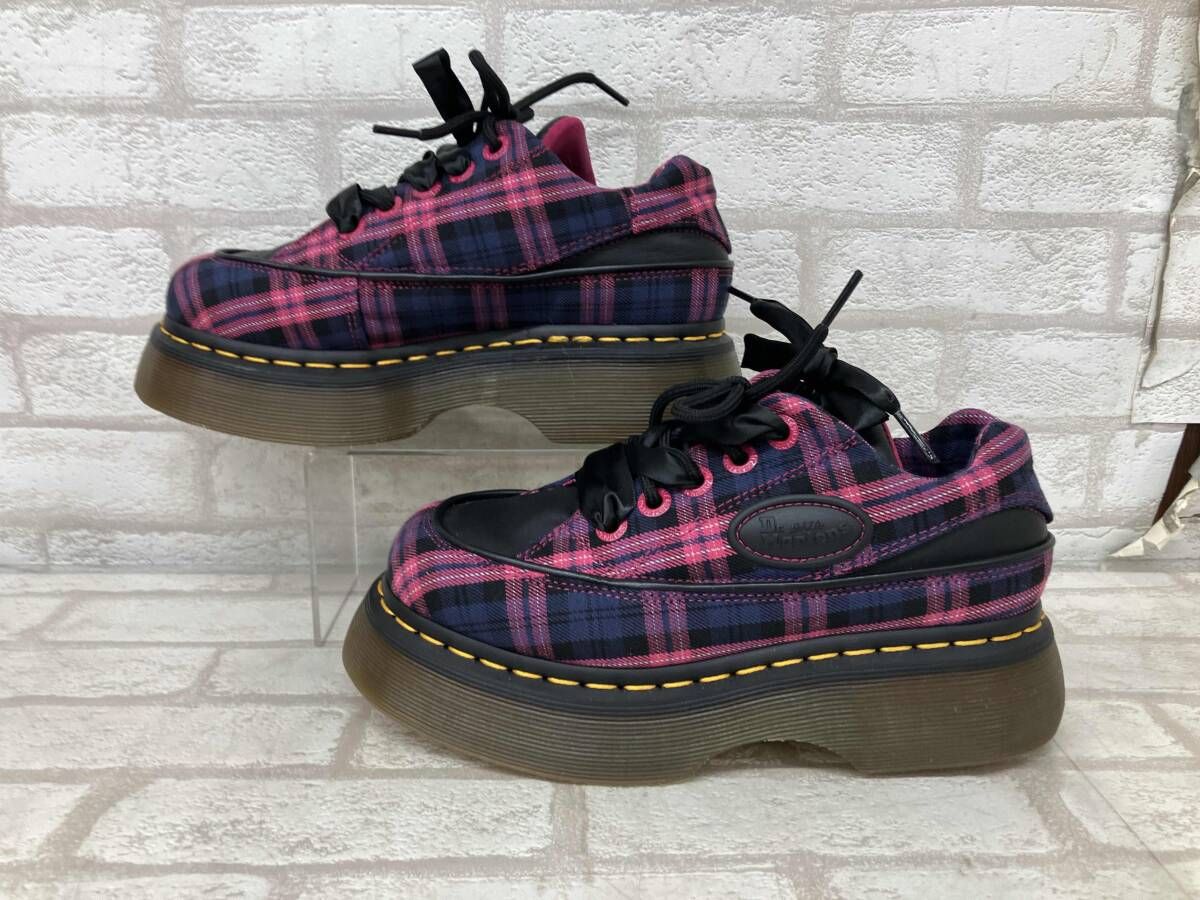  Dr Martens BUZZ 5 I ドレスシューズ レディース ブラック ピンク タータンチェック sizeUK 3 カジュアル その他 ブーツ 革靴