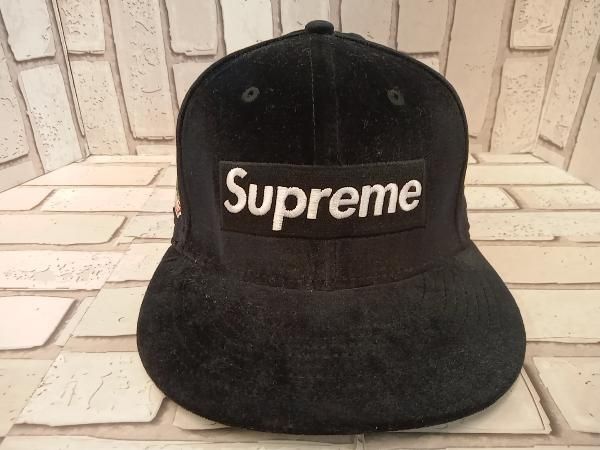 Supreme シュプリーム キャップ ERA Velour BOX LOGO ブラック ストリート