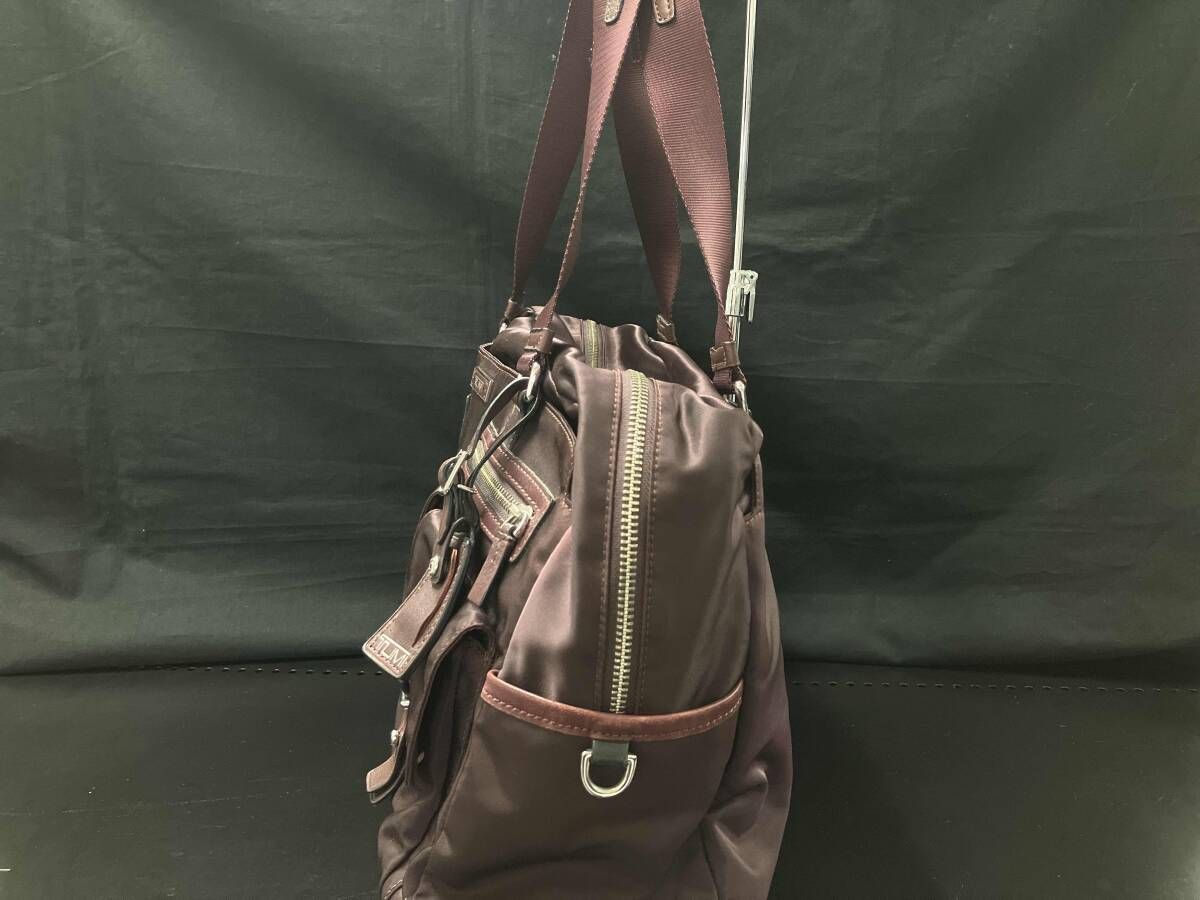 大容量 極美品✨️TUMI トゥミ トートバッグ ナイロン レザー ボルドー TUMI トゥミ 割引 トートバッグ ナイロン レザー ボルドー