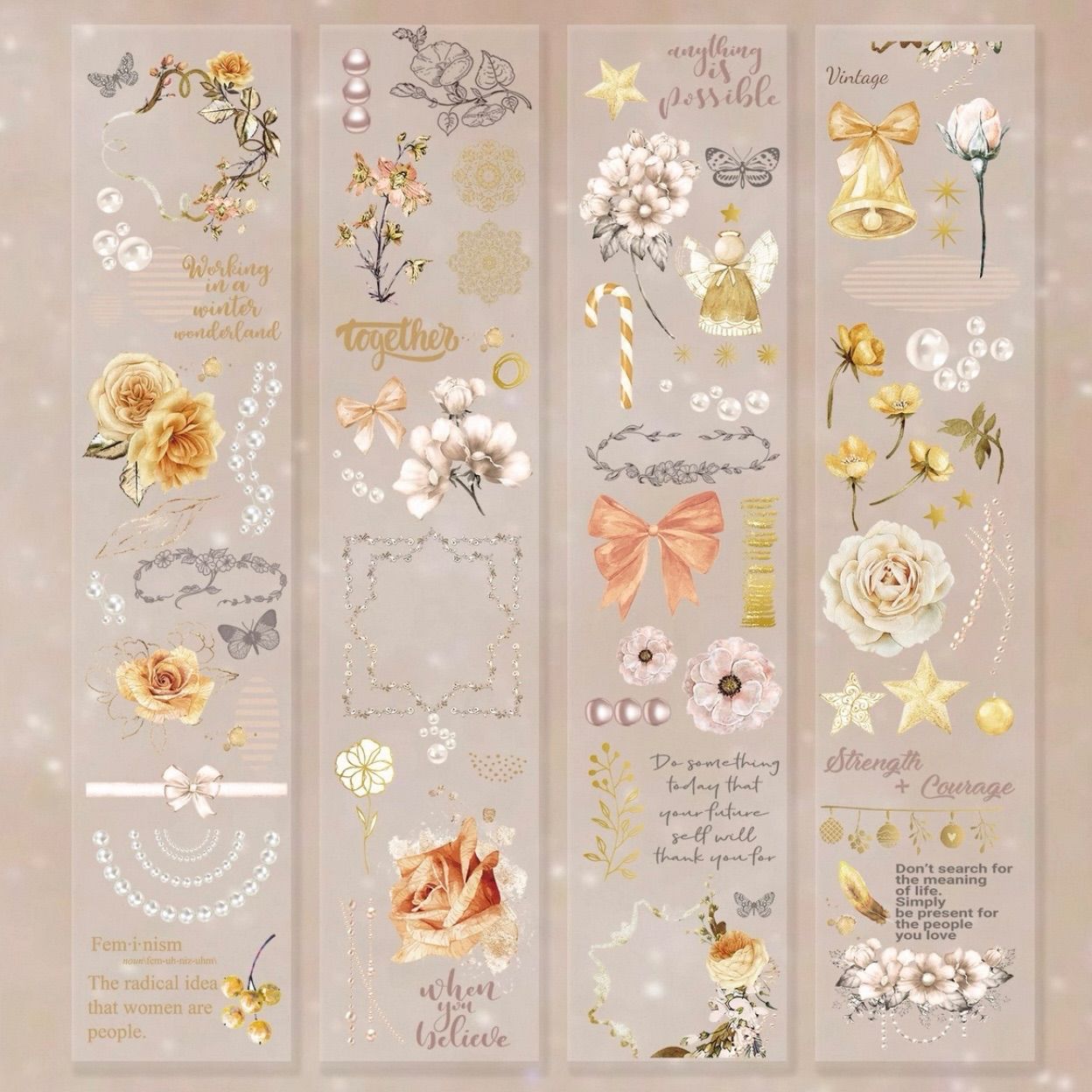 PET 日落大道 6cm×10m 108cm/loop 海外マスキングテープ 海外マステ 花