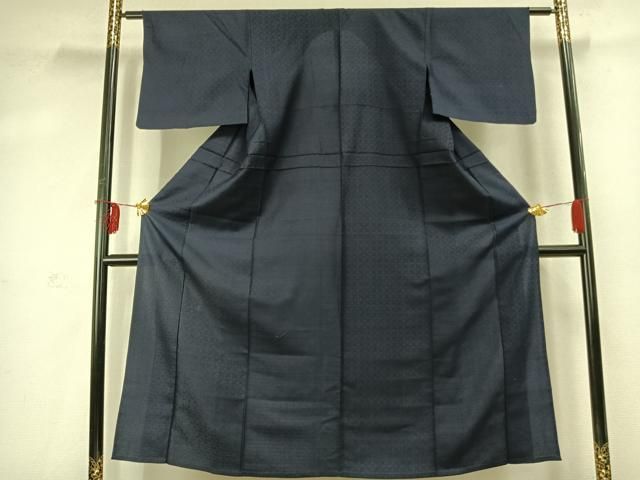 平和屋着物 上質な色無地 単衣 菱花地紋 赤茶色 正絹 fy