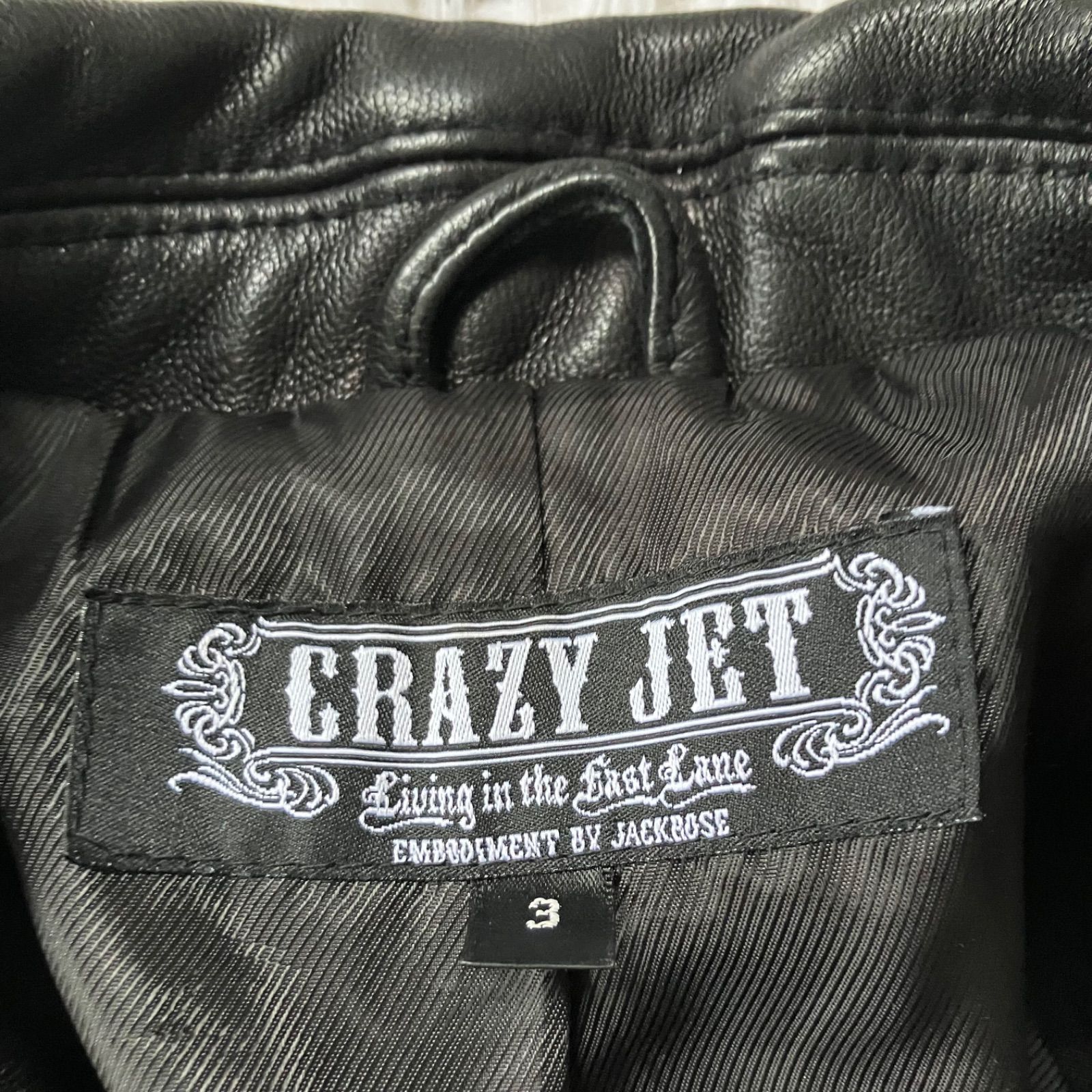 状態良 Jack Rose CRAZY JET ダブルライダースジャケット レザー 黒