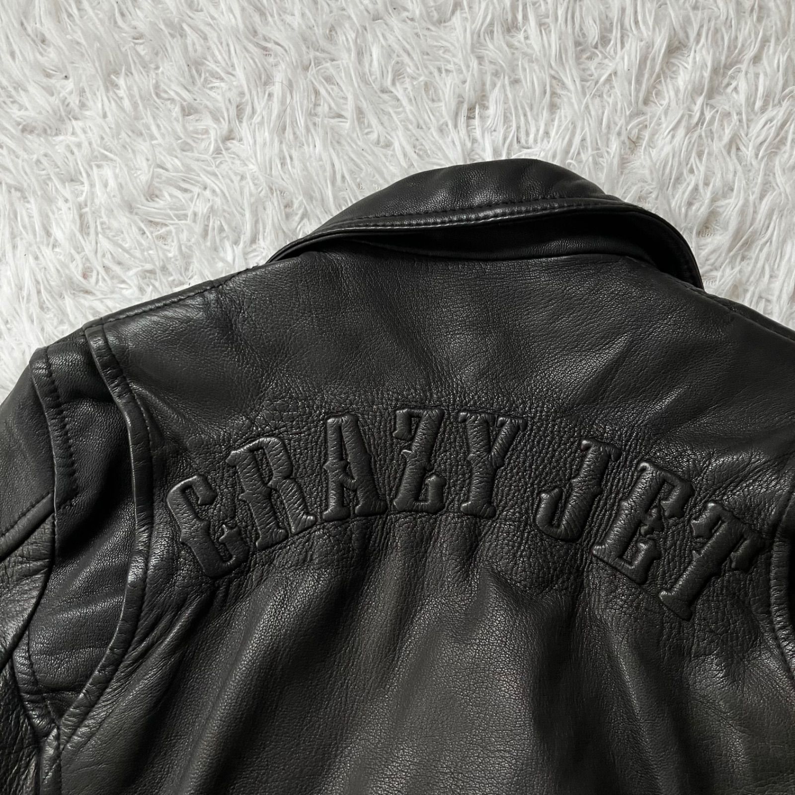 状態良 Jack Rose CRAZY JET ダブルライダースジャケット レザー 黒