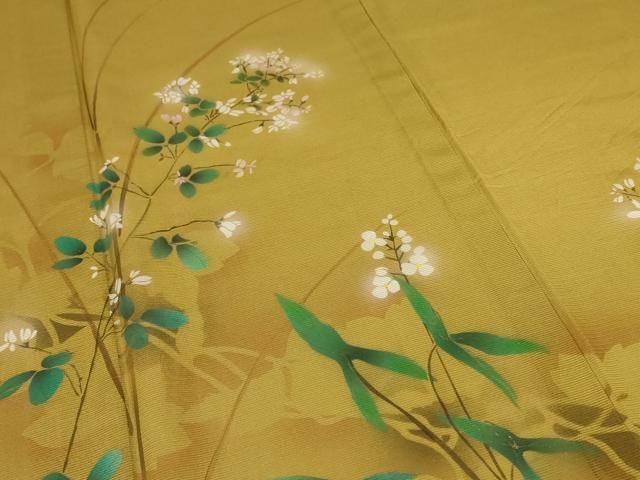 平和屋本店□極上 夏物 訪問着 絽 五泉 花唐草文 暈し染め 反端付き