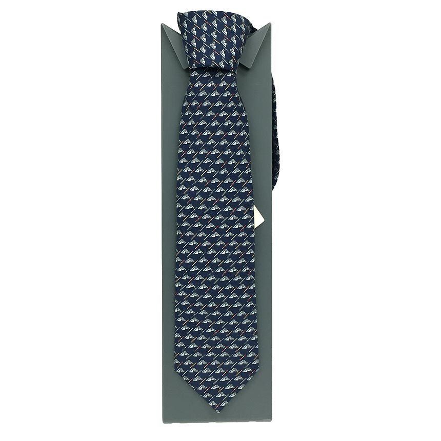 HERMES エルメス シルク ネクタイ 馬柄 ネイビー aq 6874