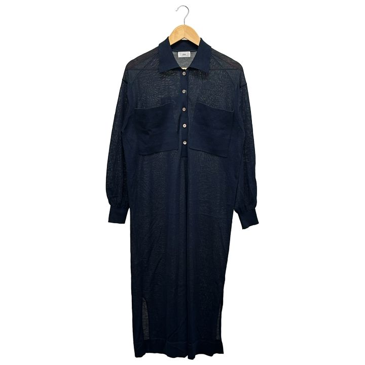 IENA TWシアーポロワンピース レディース ネイビー