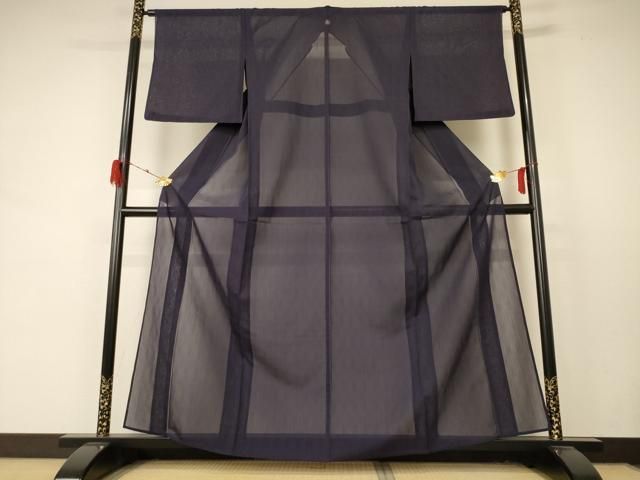 平和屋着物 夏物 色無地 紗 黒紅色 正絹 jd