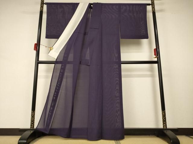 平和屋着物 夏物 色無地 絽 濃鼠色 正絹 jd