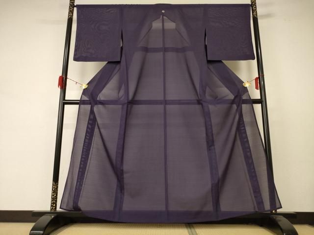 平和屋着物＊夏物 色無地 絽 濃鼠色 正絹 jd