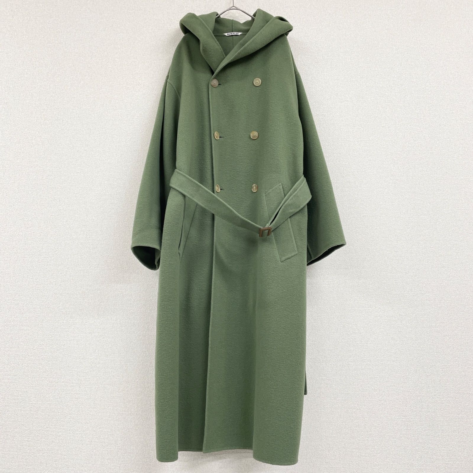 AURALEE フード付きロングコート AURALEE オーラリー 2022AW ロングコート ダブルフェイス フード