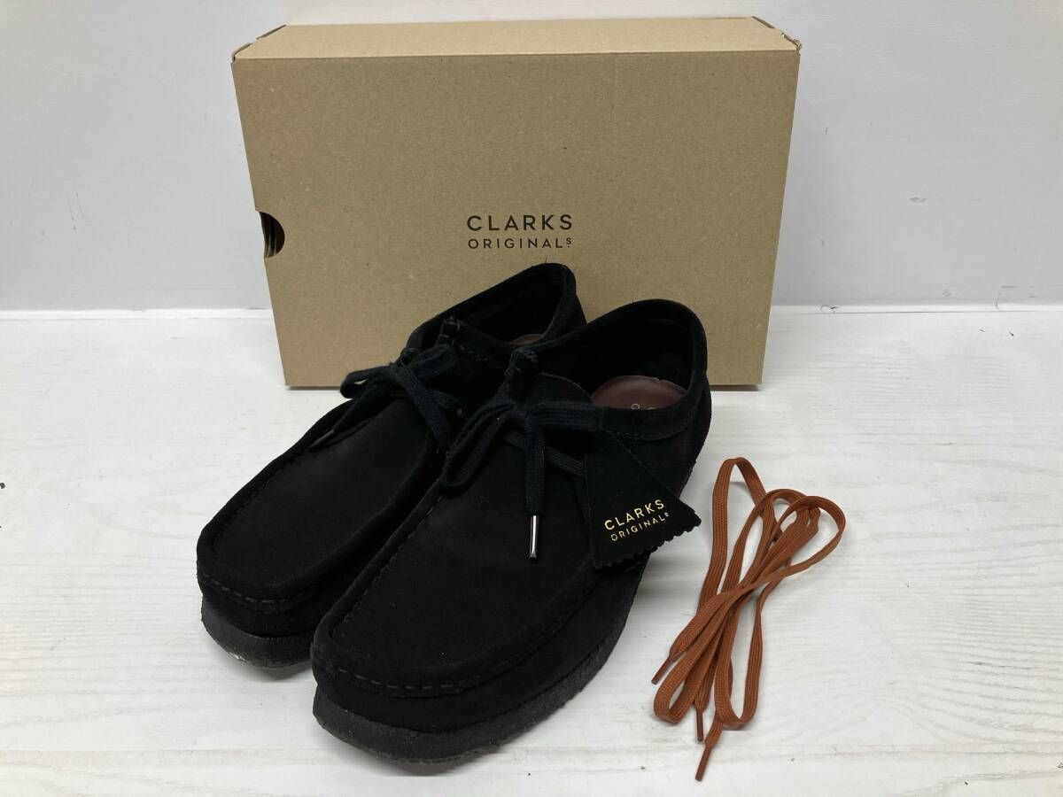 CLARKS クラークス ワラビー レースアップシューズ ドレスシューズ スエード 黒 ブラック BLK サイズUK 8 26 cm相当 通年
