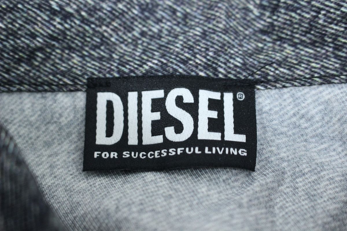 未使用】 DIESEL ディーゼル トロンプルイユ デニム転写シャツ 長袖 48