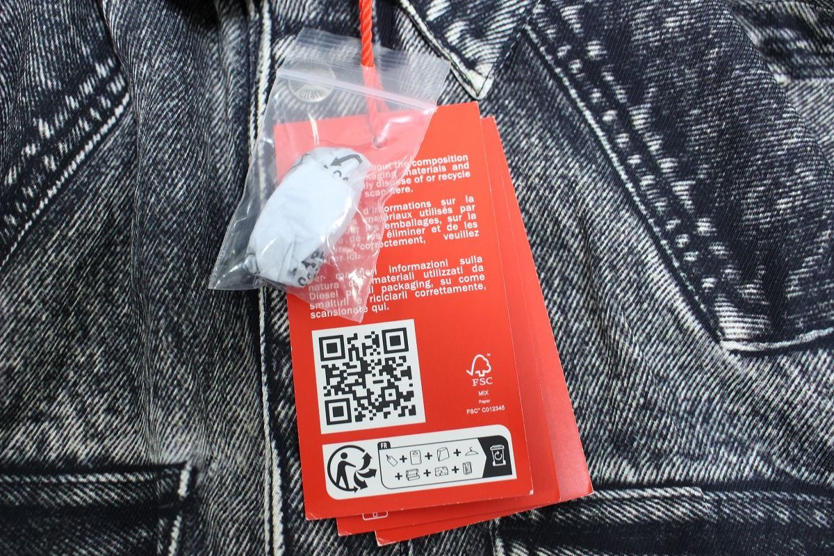 未使用】 DIESEL ディーゼル トロンプルイユ デニム転写シャツ 長袖 48