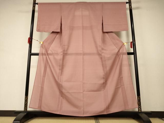 平和屋着物＊夏物 色無地 絽 ときがら茶色 正絹 jd