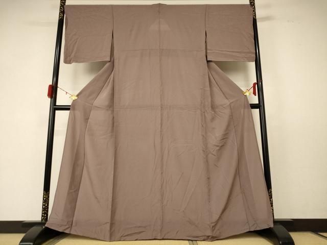 平和屋着物＊夏物 色無地 絽 銀煤竹色 正絹 jd