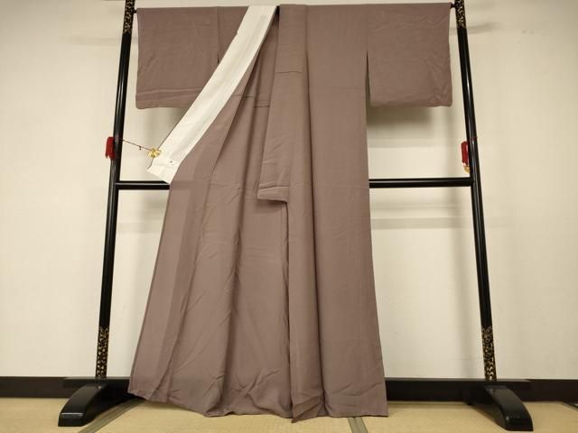 平和屋着物 夏物 色無地 絽 銀煤竹色 正絹 jd