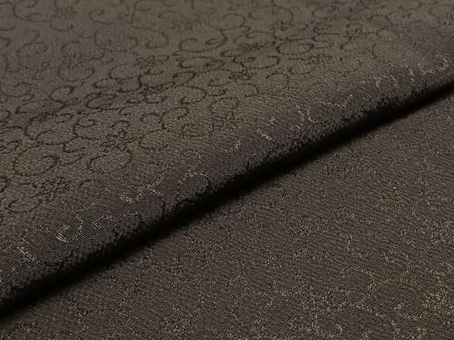  平和屋着物 上質な色無地 単衣 花唐草地紋 鉄黒色 正絹 jh 色無地 着物