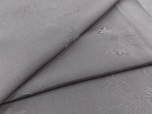 平和屋着物 上質な色無地 単衣 草葉地紋 鳩羽色 正絹 jh