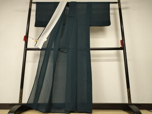 平和屋着物 夏物 色無地 枝花紋紗 百入茶色 洗える着物 jd