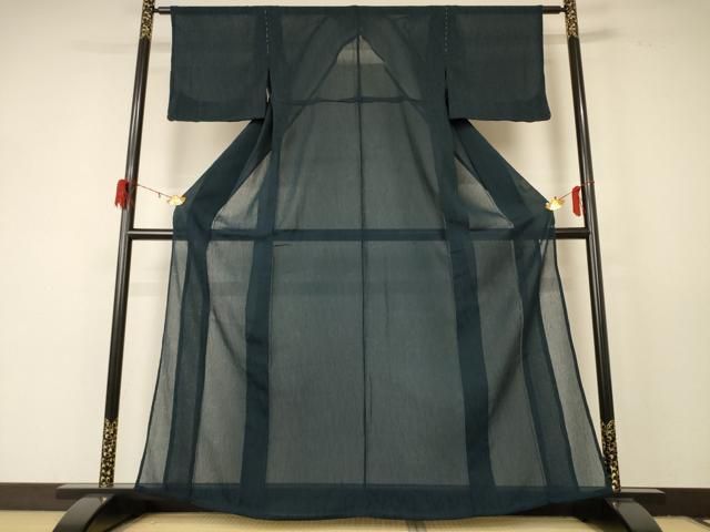 平和屋着物 夏物 色無地 枝花紋紗 百入茶色 洗える着物 jd