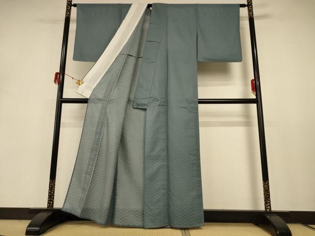 平和屋着物 夏物 色無地 変わり絽 湊鼠色 正絹 jd