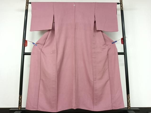 平和屋着物 上質な色無地 単衣 桃花色 正絹 jh