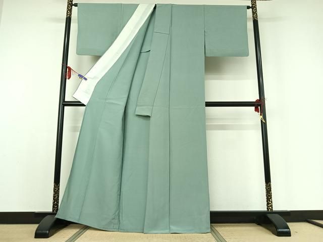 平和屋着物▽上質な色無地　単衣　錆青磁色　正絹　逸品　未使用　AABE5771fy 平和屋着物▽上質な色無地 単衣 秘色色 正絹 逸品 CABF7666thの通販 by