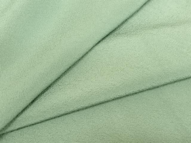 平和屋着物▽上質な色無地 単衣 錆青磁色 正絹 jh