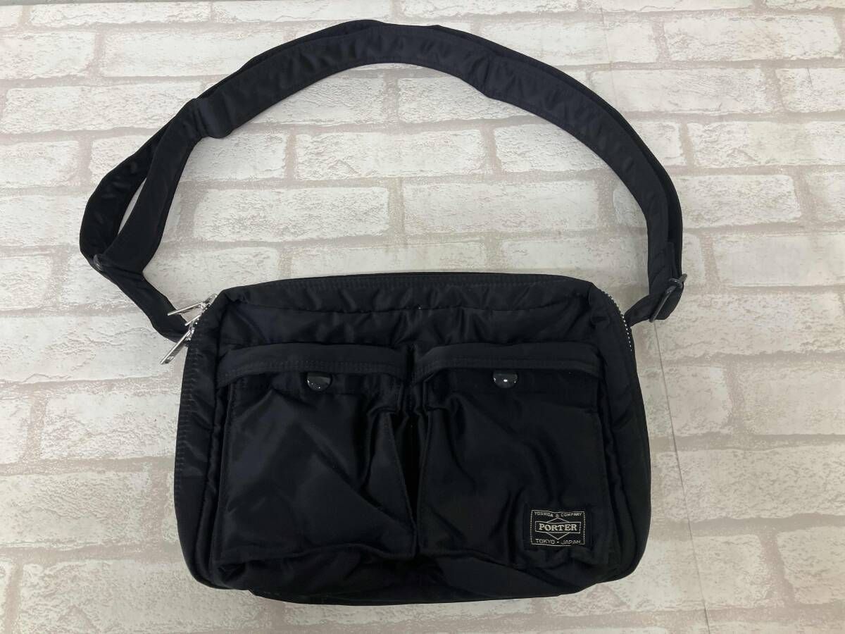 PORTER TANKER ポーター タンカー 2層 メンズ ブラック ショルダーバッグ ナイロン