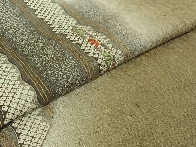 平和屋着物▽林淳一　訪問着　単衣　刺繍　雪輪文　暈し染め　金彩　金糸　正絹　逸品　AABE0208jh 平和屋着物▽林淳一 訪問着 単衣 刺繍 雪輪文 暈し染め 金彩 金糸 正絹