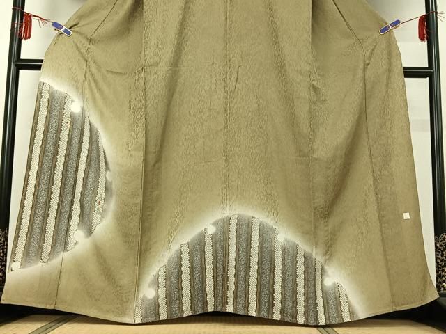 平和屋着物▽林淳一　訪問着　単衣　刺繍　雪輪文　暈し染め　金彩　金糸　正絹　逸品　AABE0208jh 平和屋着物▽林淳一 訪問着 単衣 刺繍 雪輪文 暈し染め 金彩 金糸 正絹