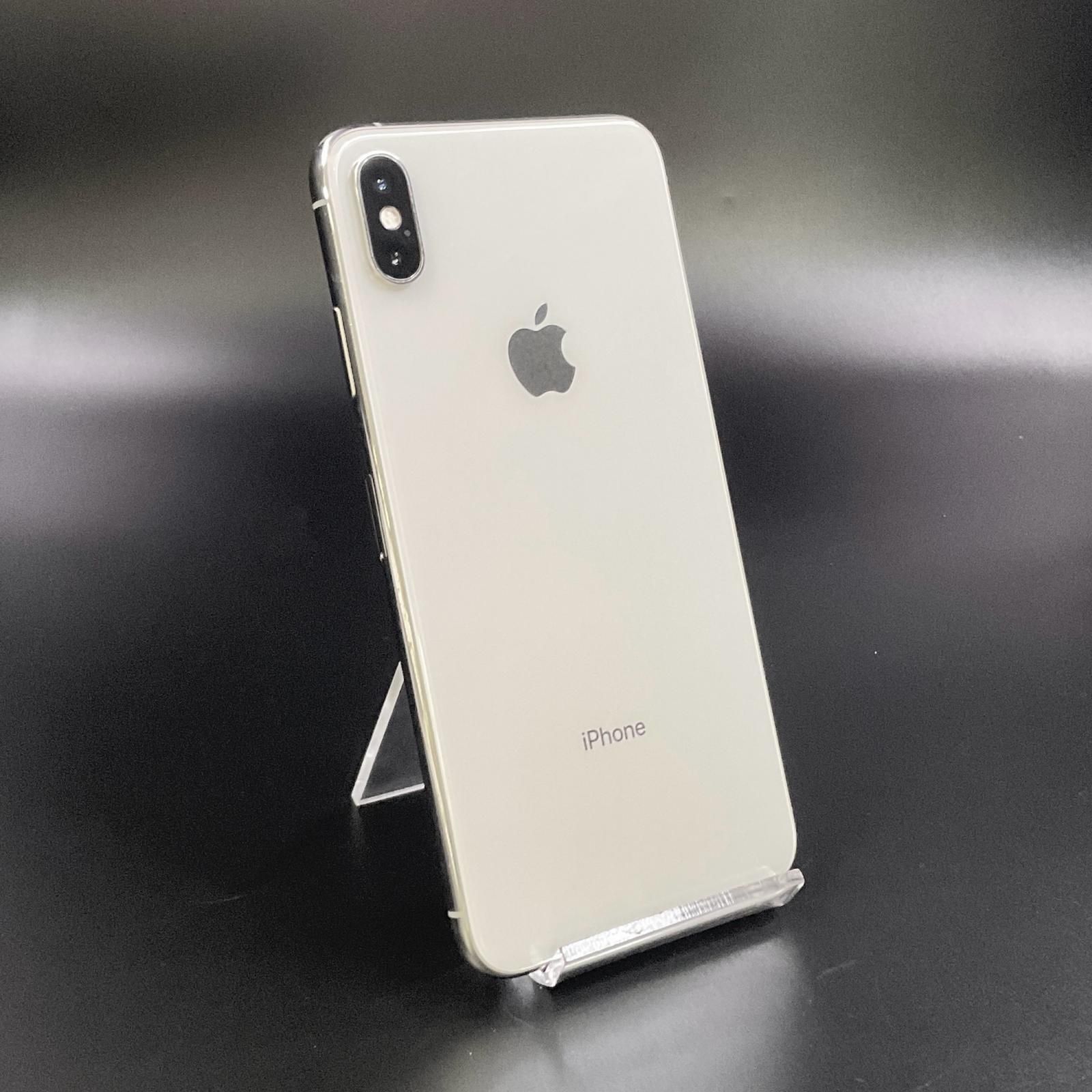 【全額返金保証】【最速発送】 iPhone XS Max 256GB シルバー docomo SIMフリー 白ロム 動作確認済 77%