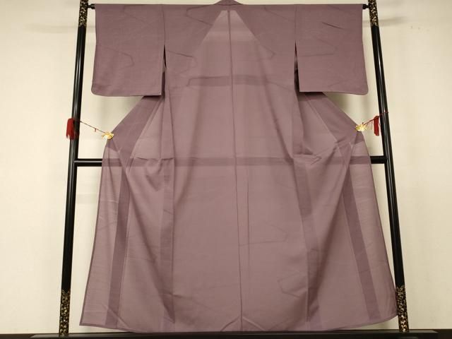 平和屋着物＊夏物 色無地 絽 幾何学紋紗 鳩羽鼠色 正絹 ♥ jd