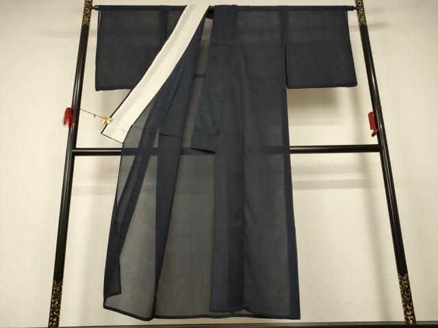 平和屋着物 夏物 色無地 枝葉紋紗 褐返色 jd