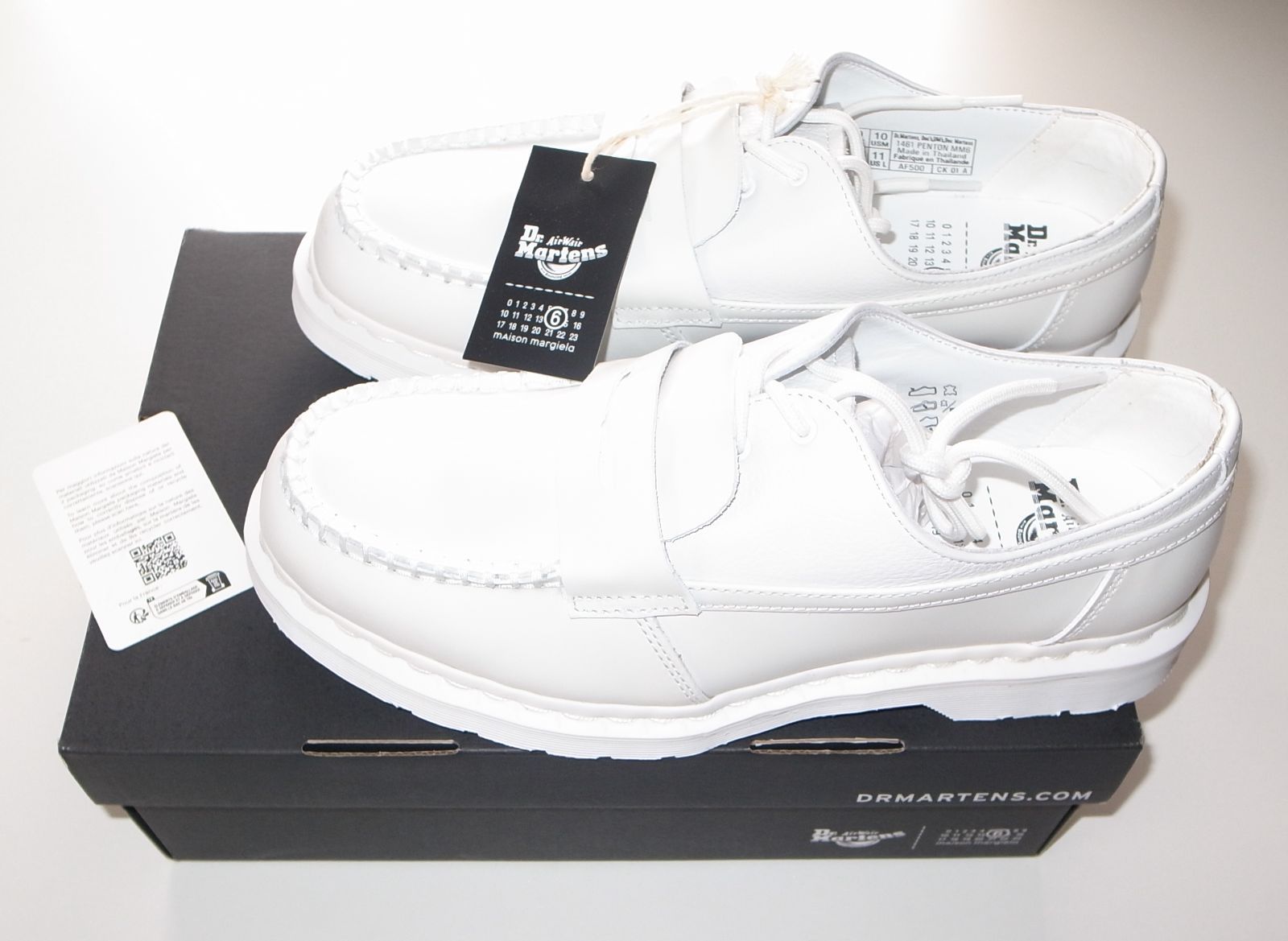 MM 6 Maison Margiela x Dr.Martens 1461 PENTON UK 9 US 10 white マルジェラ ドクターマーチン