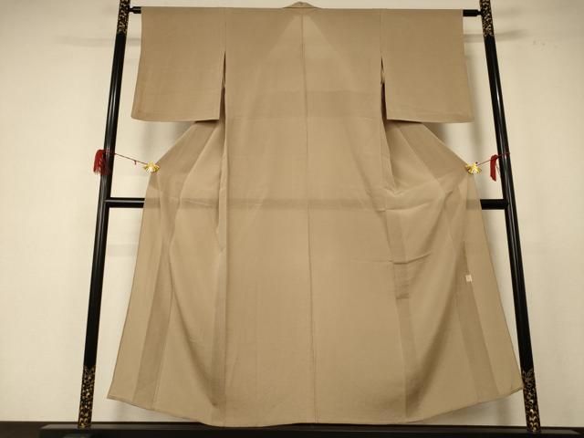 平和屋着物＊本加賀友禅作家 白坂幸蔵監修 夏物 色無地 絽縮緬 樺色 正絹 jd