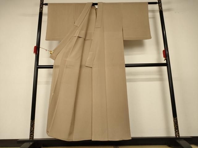 平和屋着物 本加賀友禅作家 白坂幸蔵監修 夏物 色無地 絽縮緬 樺色 正絹 jd