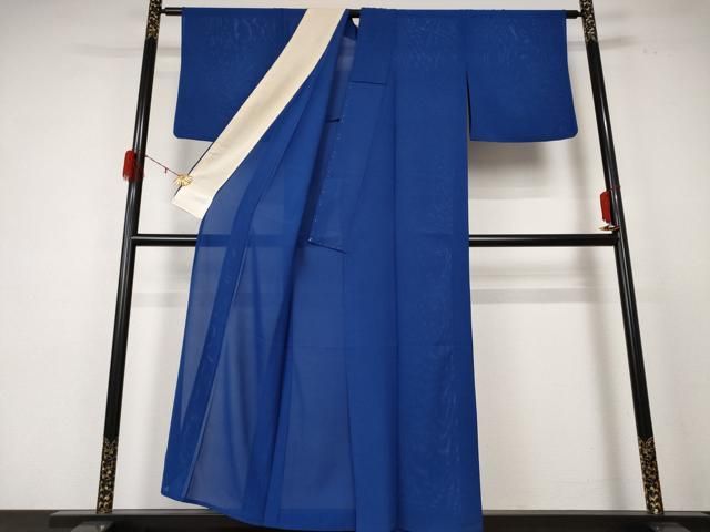 平和屋着物 夏物 色無地 絽 深縹色 正絹 jd