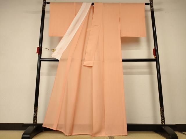 平和屋着物 夏物 色無地 絽 深支子色 正絹 jd