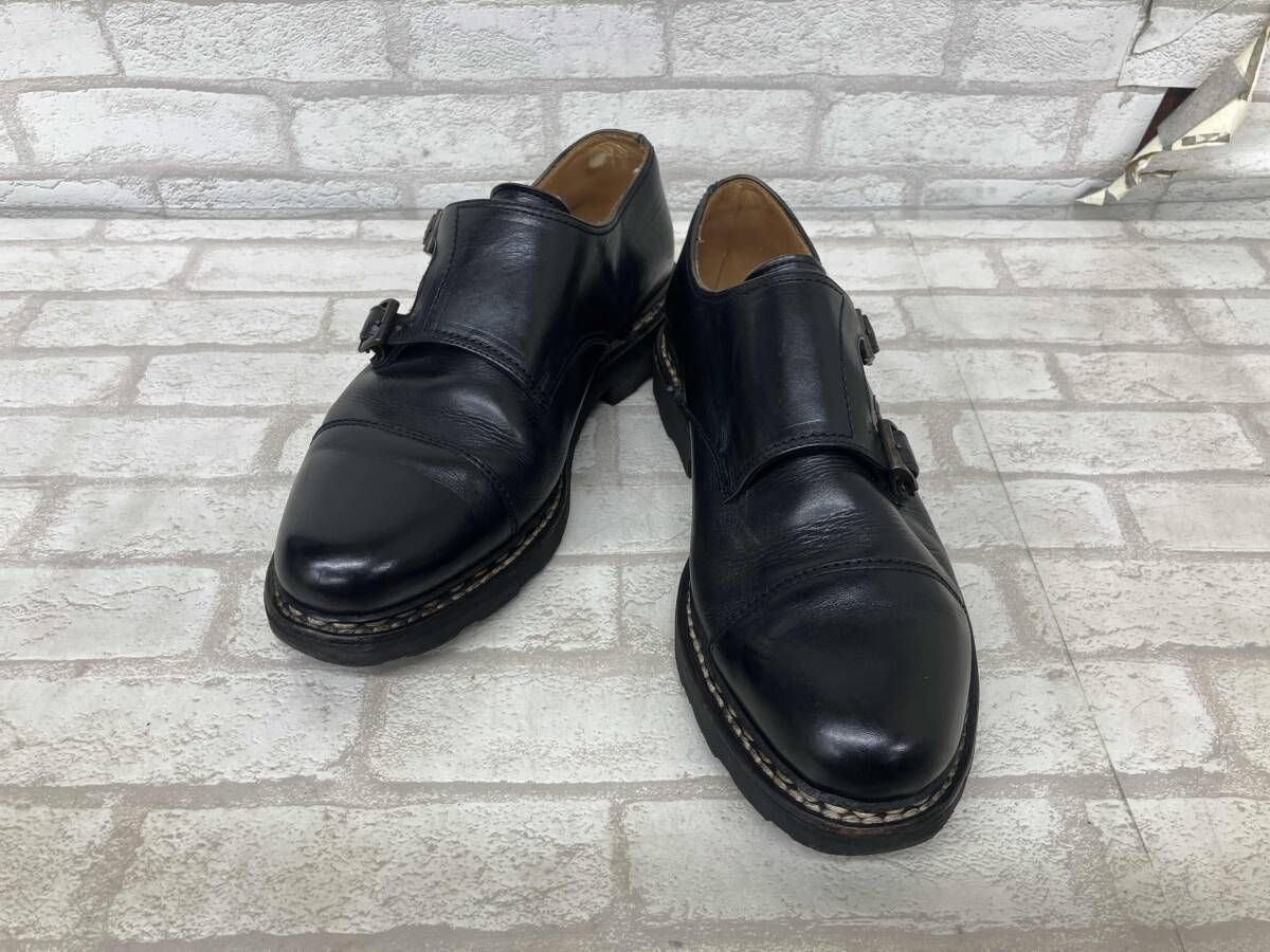 Paraboot 9611 16 H パラブーツ メンズ サイズ 7 1|2 ブラック レザー ドレスシューズ ストレートチップ ベルト