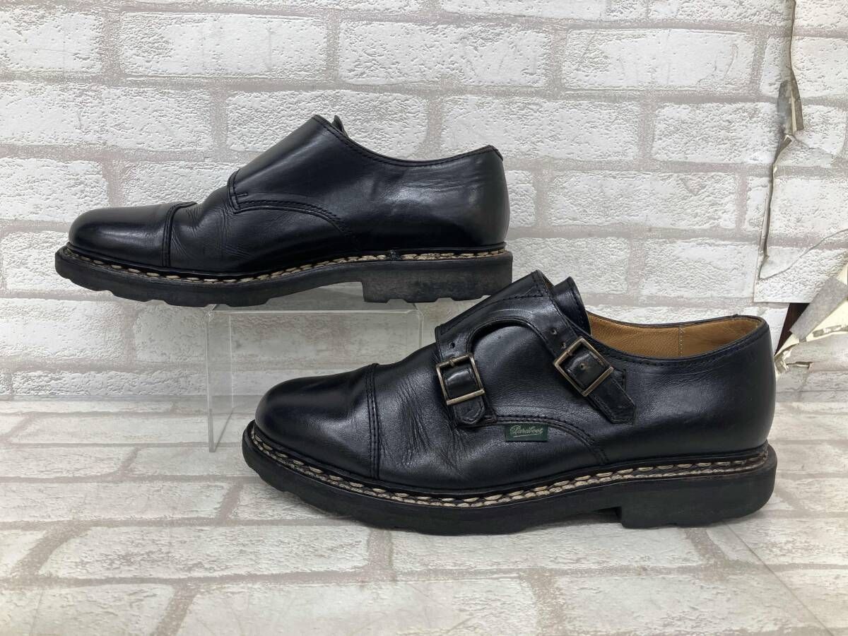 Paraboot 9611 16 H パラブーツ メンズ サイズ 7 1|2 ブラック レザー ドレスシューズ ストレートチップ ベルト